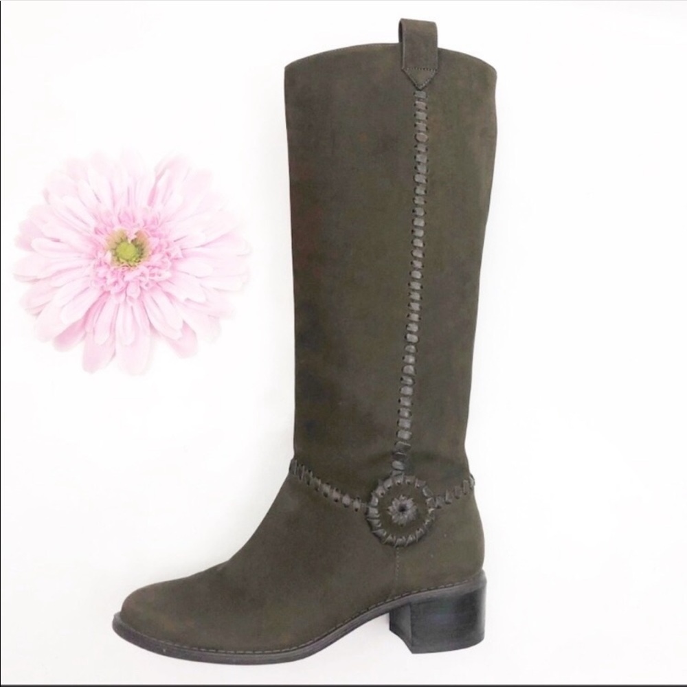 Jack Rogers Stable Rodeo Whipstich Leather Riding Boots: Brown Western